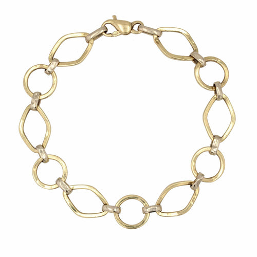 Bracelet Bracelet or jaune maillons alternés 58 Facettes CVBR31