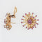 Boucles d'oreilles Boucles d'oreilles vintages fleurs or et rubis 58 Facettes 22-018