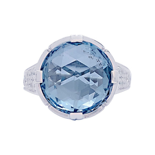 Bague 54 Bague Bulgari "Parentesi Cocktail" en or blanc, topaze bleue et diamants. 58 Facettes 33375