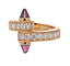 Bague 51 Cartier - Bague "Menotte" Or Rose, Diamants, Tourmalines Roses 58 Facettes