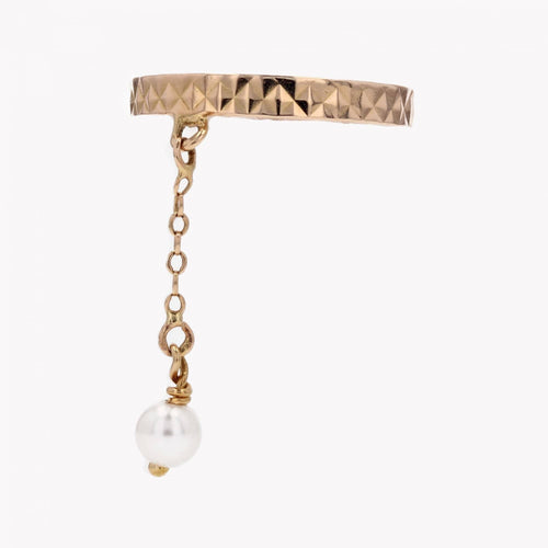 Bague 53 Bague or rose chainette perle de culture 58 Facettes 23-275