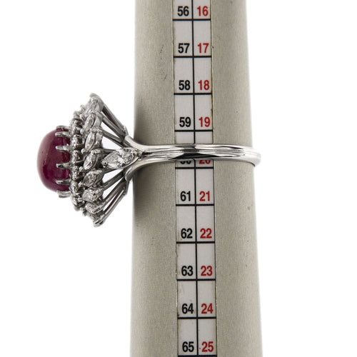 Bague 60 Bague style marguerite rubis et diamants 58 Facettes 27889