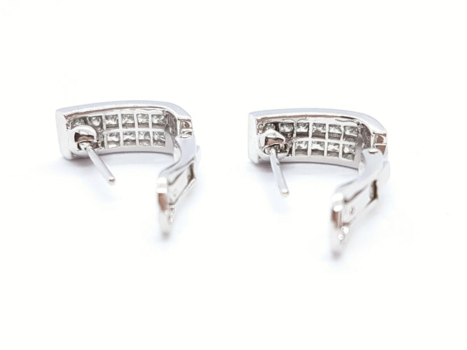 Boucles d'oreilles Boucles d'oreilles Or blanc Diamant 58 Facettes 06215CD