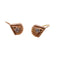Boucles d'oreilles Boucles d’oreilles dormeuses or rose motif éventail pierre blanche 58 Facettes