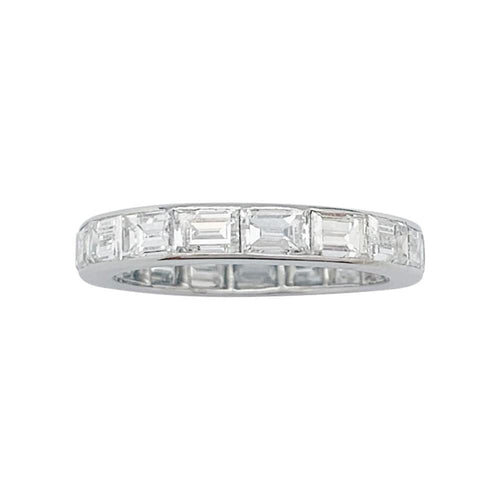 Bague 50 Alliance diamants baguette platine. 58 Facettes 31486