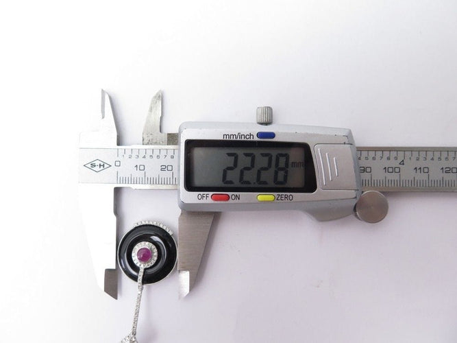 Boucles d'oreilles boucles d'oreilles en or blanc 18k onyx rubis 2.5ct diamants 0.9ct 58 Facettes 253463