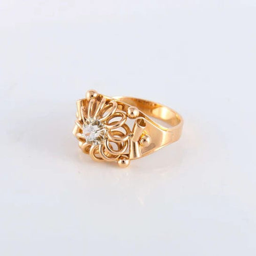 Bague Bague Rosace Pierre blanche 58 Facettes