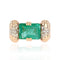Bague 54 Bague émeraude et diamants Art Déco 58 Facettes 21-549