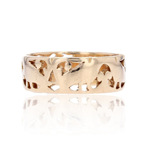 Bague 55 Anneau ancien or rose ajouré 58 Facettes 15-339A