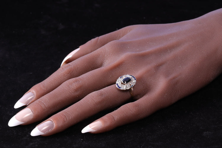 Bague 55 Bague de fiançailles Art Déco diamants Saphirs 58 Facettes 23263-0556