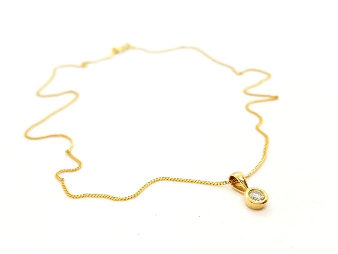 Collier Collier Chaîne + pendentif Or jaune Diamant 58 Facettes 06592CD