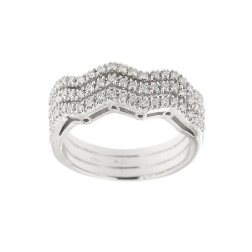 Bague 54 Bague zigzag Or blanc Diamants 58 Facettes 11598