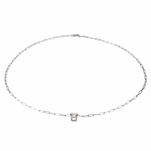 Collier Dinh Van Collier Solitaire Le Cube Or blanc Diamant 58 Facettes 2921978RV