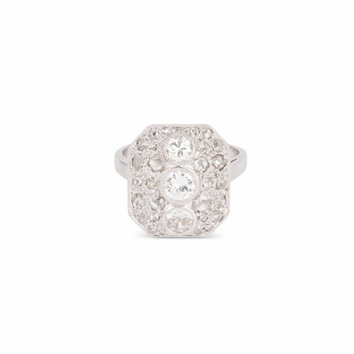 Bague Bague en platine et diamants 58 Facettes 1