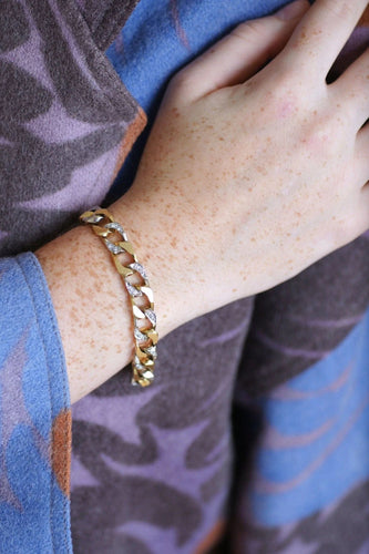 Bracelet Bracelet gourmette diamants deux ors 58 Facettes