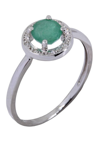 Bague 51 BAGUE MODERNE ÉMERAUDE ET DIAMANTS 58 Facettes 067971