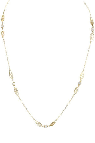 Collier COLLIER ANCIEN FILIGRANE ET PERLES 58 Facettes 051371