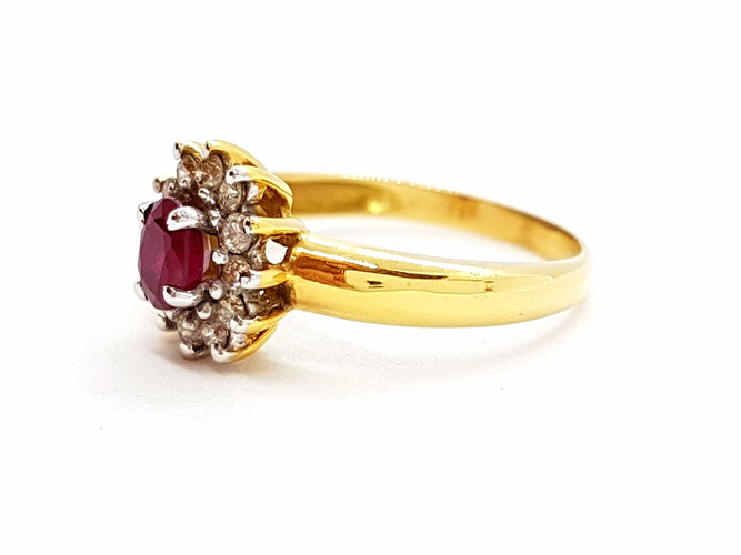 Bague 56 Bague Or jaune Rubis 58 Facettes 06332CD