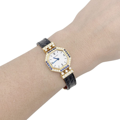 Montre Montre Cartier, "Andine", or jaune, diamants, saphirs. 58 Facettes 33299