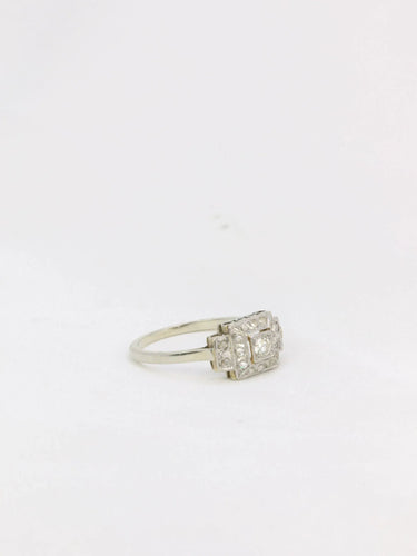 Bague Bague Art-Déco Or blanc Platine Diamants 58 Facettes J180
