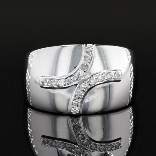 Bague 55 Bague jonc or blanc diamants 58 Facettes 21-577A