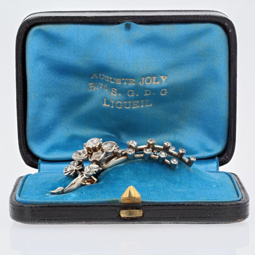 Broche Broche ancienne diamants branche fleurie 58 Facettes 22-010