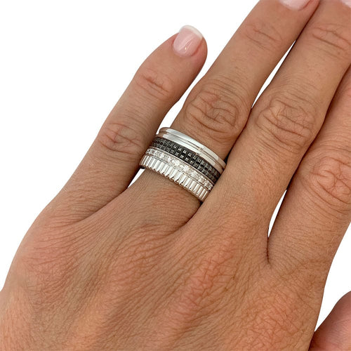 Bague 53 Bague Boucheron, "Quatre Black Edition Large", en or blanc, diamants. 58 Facettes 31802