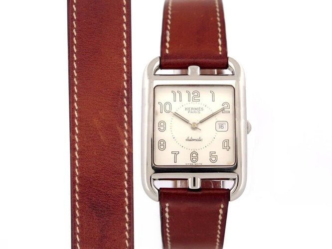 Montre vintage montre HERMES cape cod double tour cc1.710 40 mm acier automatique 58 Facettes 253605