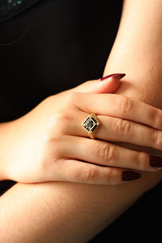 Bague 53 Bague Chevalière Or jaune Saphir 58 Facettes 2360844CN