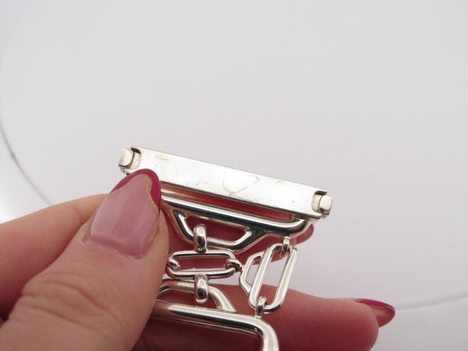 Bracelet bracelet HERMES abstract large 18 cm en argent massif 925 101gr 58 Facettes 256678