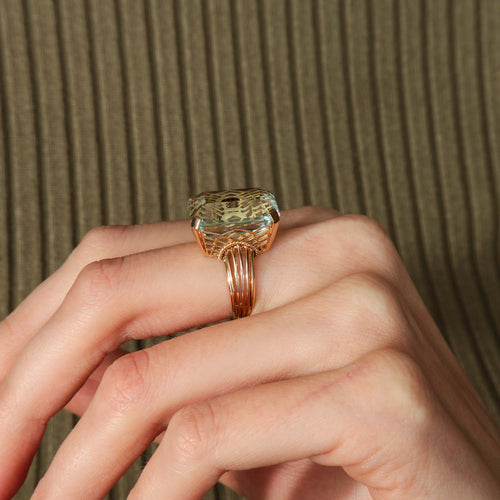 Bague BAGUE "SOUVERAINE" OR JAUNE & AIGUE-MARINE 58 Facettes BO/220116