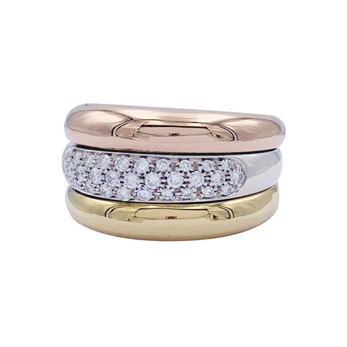 Bague 51 Bague Cartier trois ors et diamants. 58 Facettes 32477
