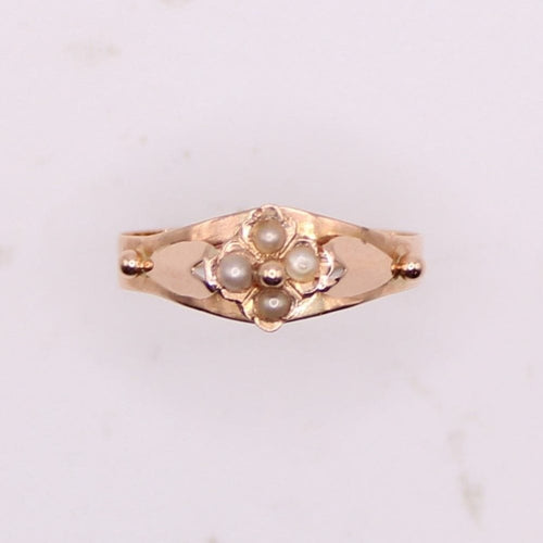 Bague 55 Bague Art-Nouveau Or Perles 58 Facettes