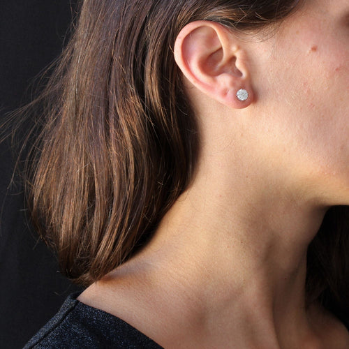 Boucles d'oreilles Puces d'oreilles diamants 1,13 carat et or blanc 58 Facettes 22-173