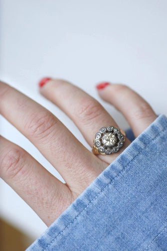 Bague Bague marguerite or, argent, diamants 58 Facettes