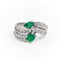 Bague 47 Bague Toi & Moi Or blanc Emeraude 58 Facettes 1731222CN