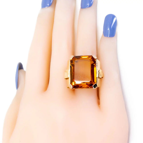 Bague 57.6 Bague Rétro en Or jaune, Citrine 58 Facettes 2F4EA441C5C14EB884C8D70C86286696