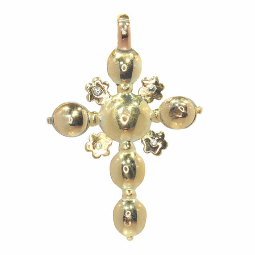 Pendentif Pendentif Croix diamants rococo antique 58 Facettes 23167-0271