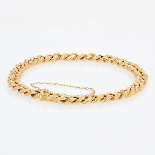 Bracelet Bracelet ancien maille gourmette or ciselé 58 Facettes 22-253