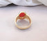 Bague Bague en Or jaune & Corail cabochon 58 Facettes AA 1385