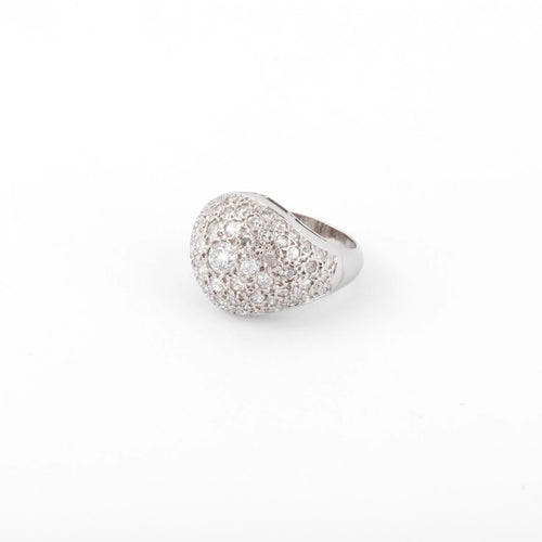 Bague Bague dôme en platine et diamants 58 Facettes