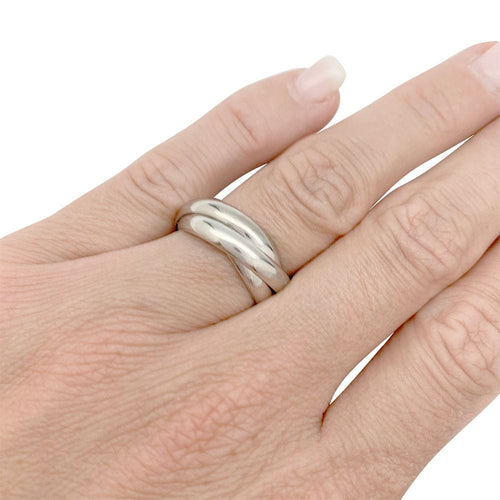 Bague 55 Bague Cartier "Trinity" or blanc, moyen modèle. 58 Facettes 31532