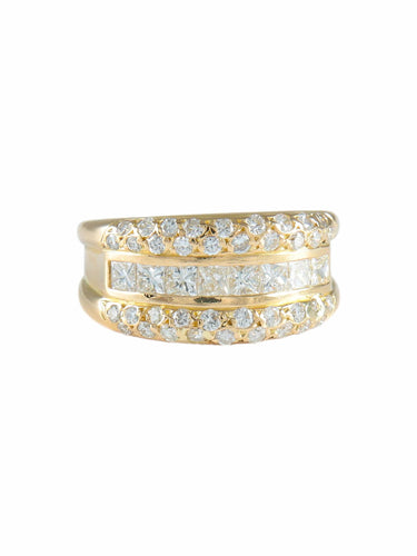 Bague Or Jaune / Diamants / 54 BAGUE "ECLIPSE" OR & DIAMANTS 58 Facettes BO/220002 STA