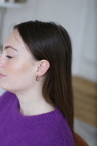 Boucles d'oreilles Boucles d'oreilles Poissardes Or jaune Grenats 58 Facettes