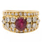 Bague 51 Bague Bandeau Or jaune Rubis 58 Facettes 2406400CN