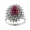 Bague 60 Bague style marguerite rubis et diamants 58 Facettes 27889