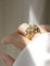 Bague Bague jonc croisillons perles et diamants 58 Facettes