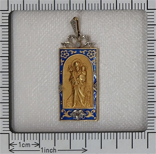 Pendentif Pendentif émaillé diamants Saint Joseph 58 Facettes 23191-0431