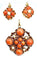 Boucles d'oreilles Parure Napoléon III - pendentif et boucles d’oreilles or, jaune, corail et perles fines 58 Facettes AB185
