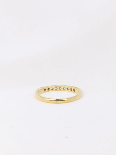 Bague 54 Demi-Alliance américaine en or jaune et diamants 58 Facettes J74